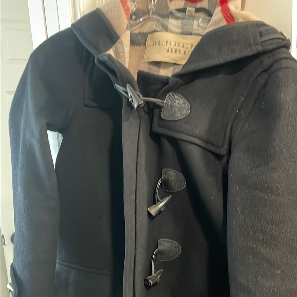 Burberry womens Black Duffle Coat